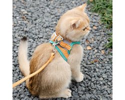 Top 10 kattentuigjes, kattenhalsbanden en riemen 2026: Kattenharnas-set met riem, halsband en belletje maat M