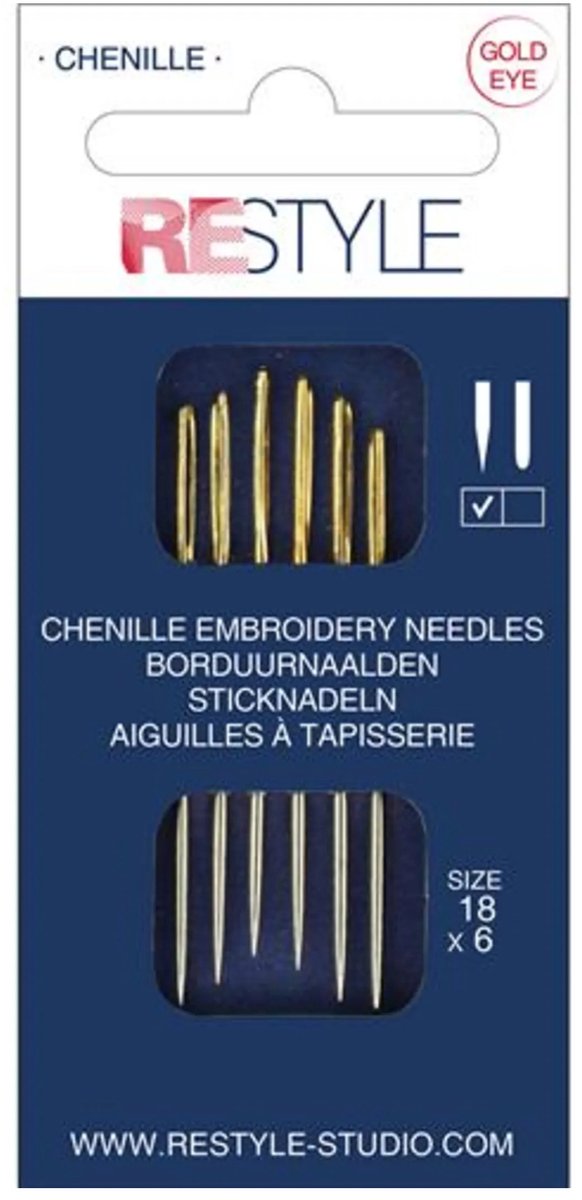 ReStyle 015.10635 Borduurnaalden met scherpe punt 18, 6 stuks