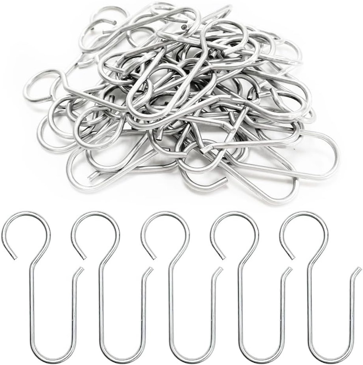 Duurzame metalen gordijnhaken - 30 stuks S-haakjes voor zware gordijnen, deur- en autogordijnen (65x35mm)
