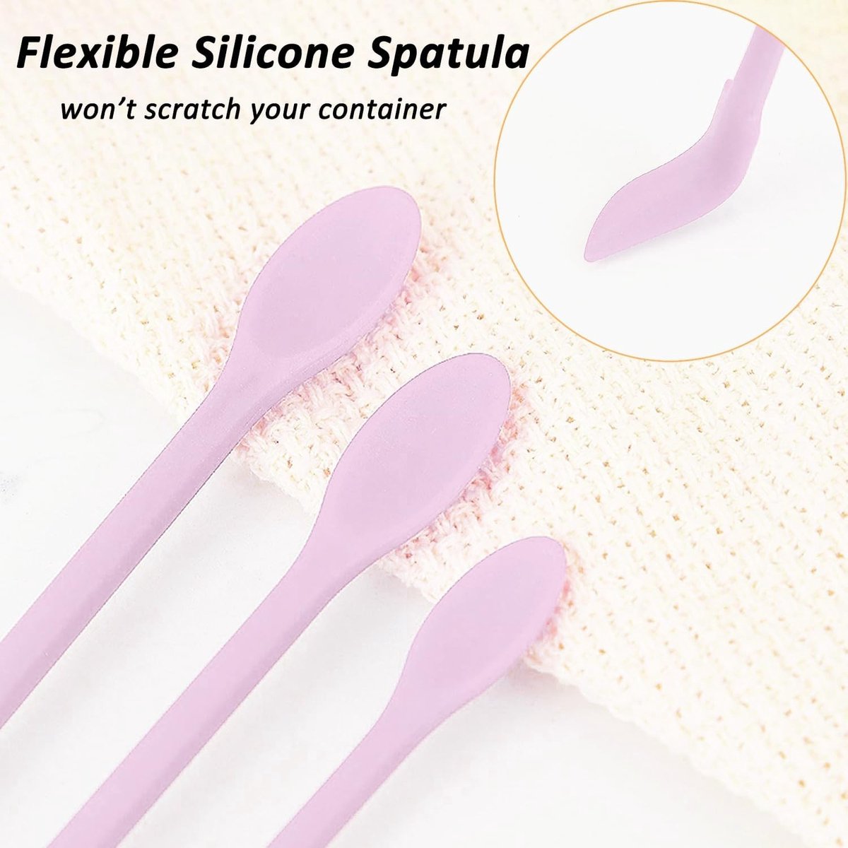 Set van 4 Mini Spatulas voor Makeup en Cosmetica, Siliconen Schepjes voor Crème en Lotion, Herbruikbare Keukenhulp voor Flessen en Potten