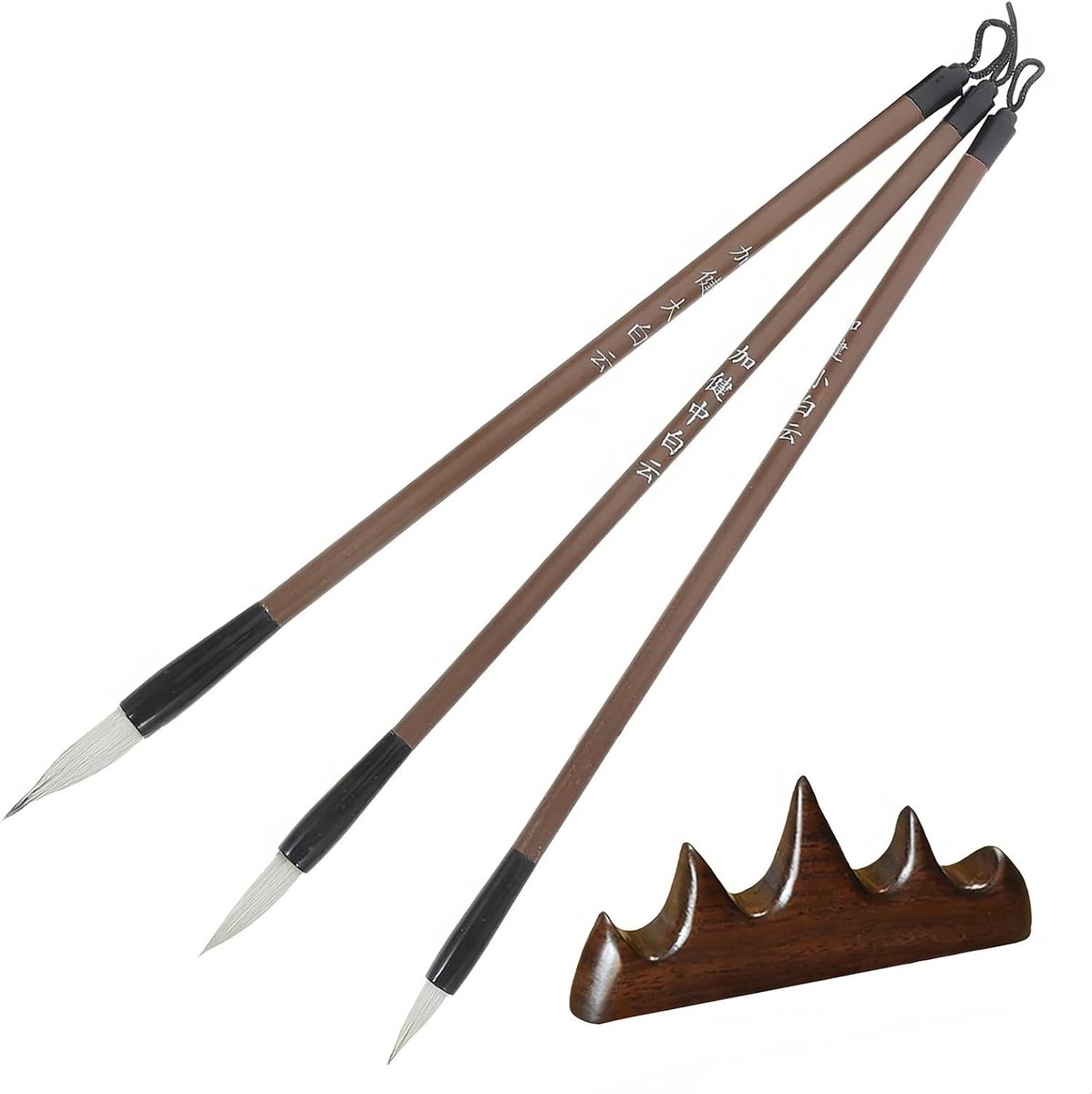 Set van 3 Chinese Schrijfkwasten voor Calligrafie en Schilderen - Ideaal voor Beginners, Inkt, Waterverf en Nail Art