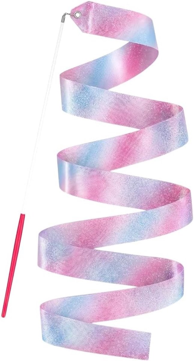 Trainingmateriaal voor gymnastiek: 2 m lange ritmische gymnastiekband voor kinderen met antislip grip en veelzijdig gebruik