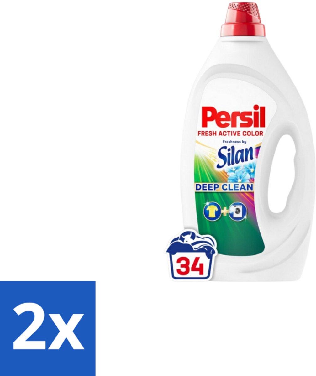 2 x Persil – Vloeibaar Wasmiddel – Color Freshness by Silan – 34 Wasbeurten - Wasmiddel - Wasmachine - Frisheid - Vuil - Vlekken