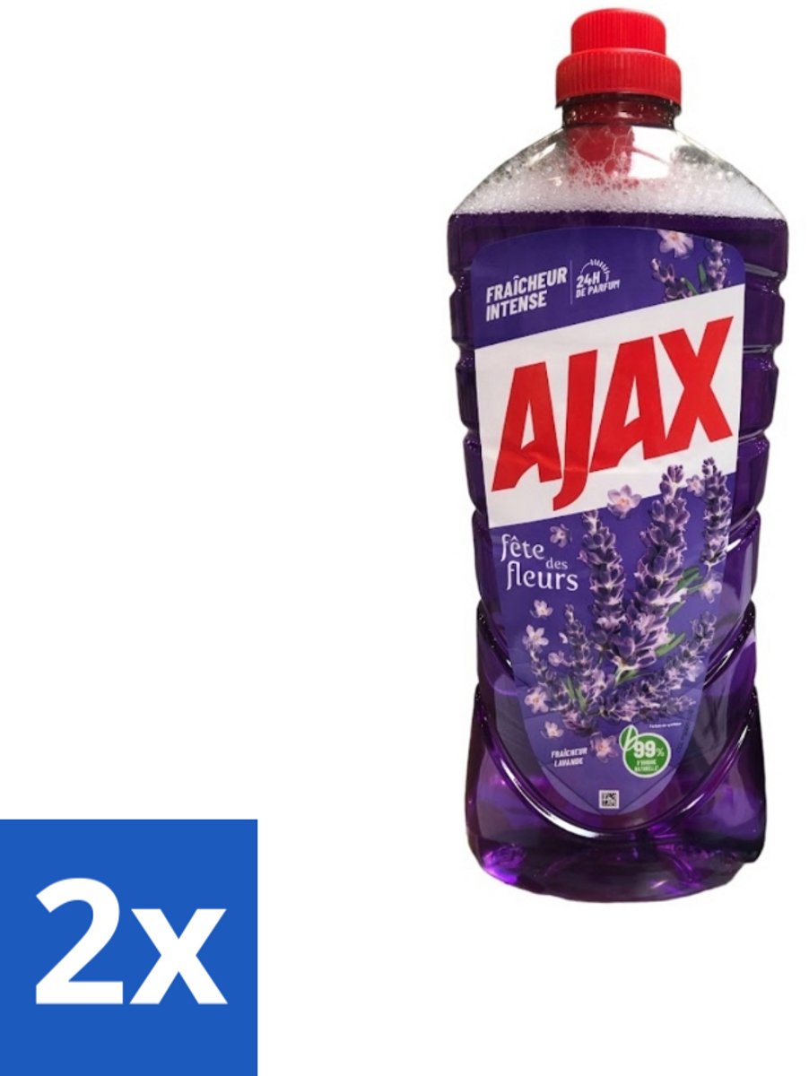 Ajax – Allesreiniger – Lavendel – 1,25 L - Voordeelverpakking - 2 stuks