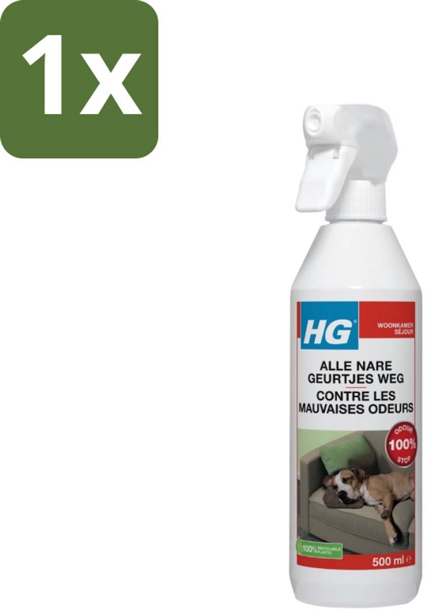 1 x HG Alle Nare Geurtjes Weg 500 ml - Geur Stopper - Stankverwijderaar - Geurverwijderaar - Natuurlijke Geurverwijderaar - Enzymatische Geurverwijderaar