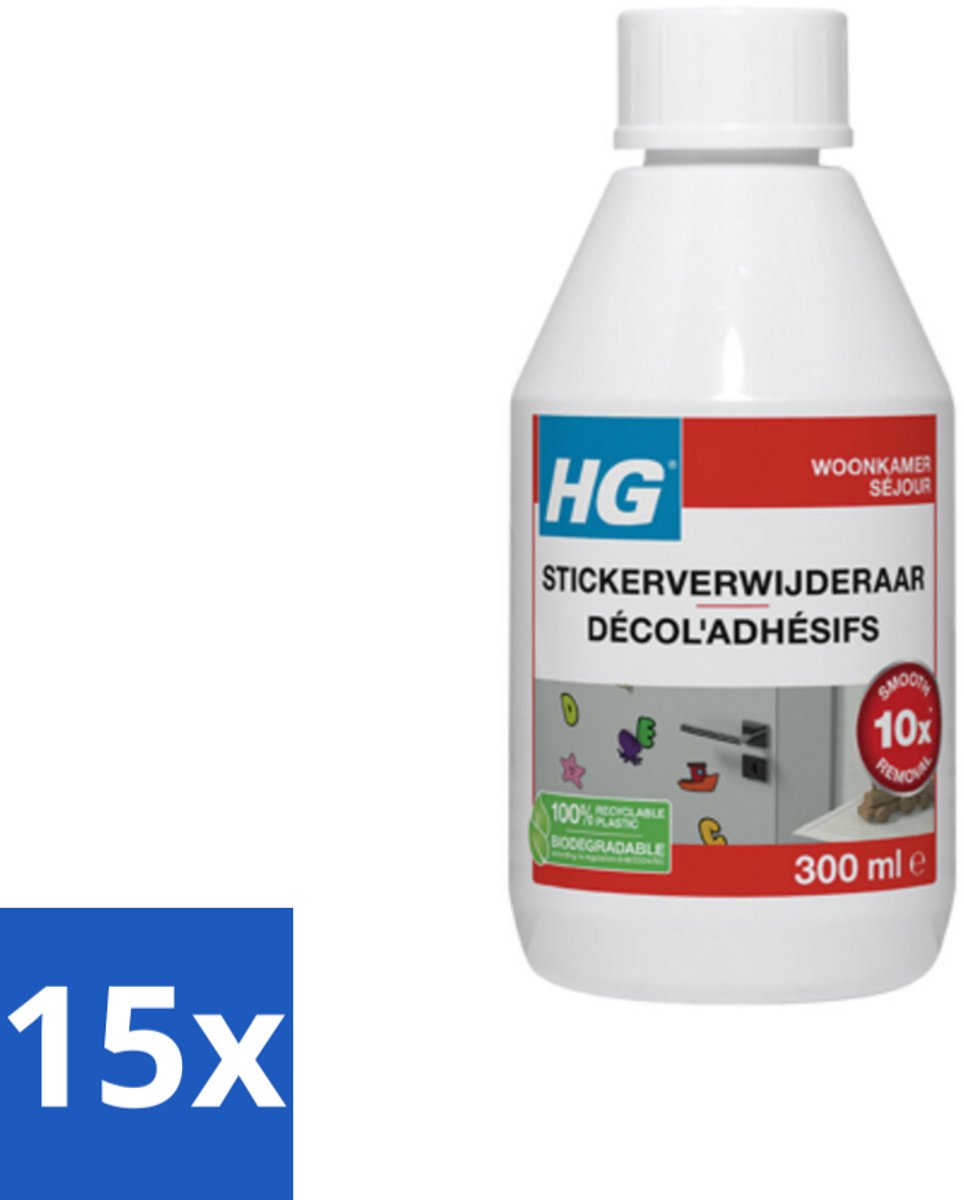 15 x HG Stickerverwijderaar 300 ml - Stickerverwijderaar - Stickerlijm Verwijderen - Hakstrepen Verwijderen - Teerspatten Verwijderen - Smeervlekken Verwijderen