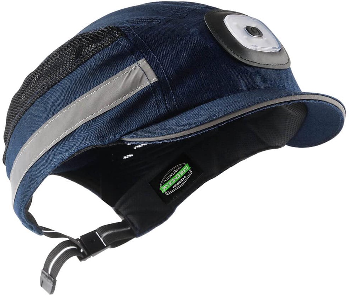GREEN DEVIL Stootkap, veiligheidsmuts met ledverlichting, baseballstijl, veiligheidskap, hoofdbescherming, beschermkap - ShopVlot