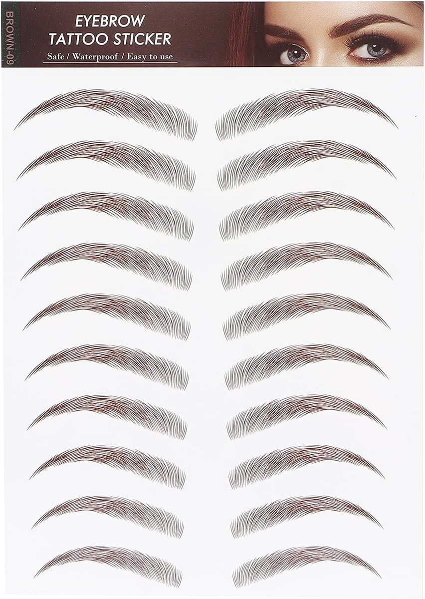Professionele Waterproof Wenkbrauw Tattoo Stickers voor Vrouwen en Meisjes - Make-up Tool voor Natuurlijke Wenkbrauwen en Langdurige Resultaten (Bruin)