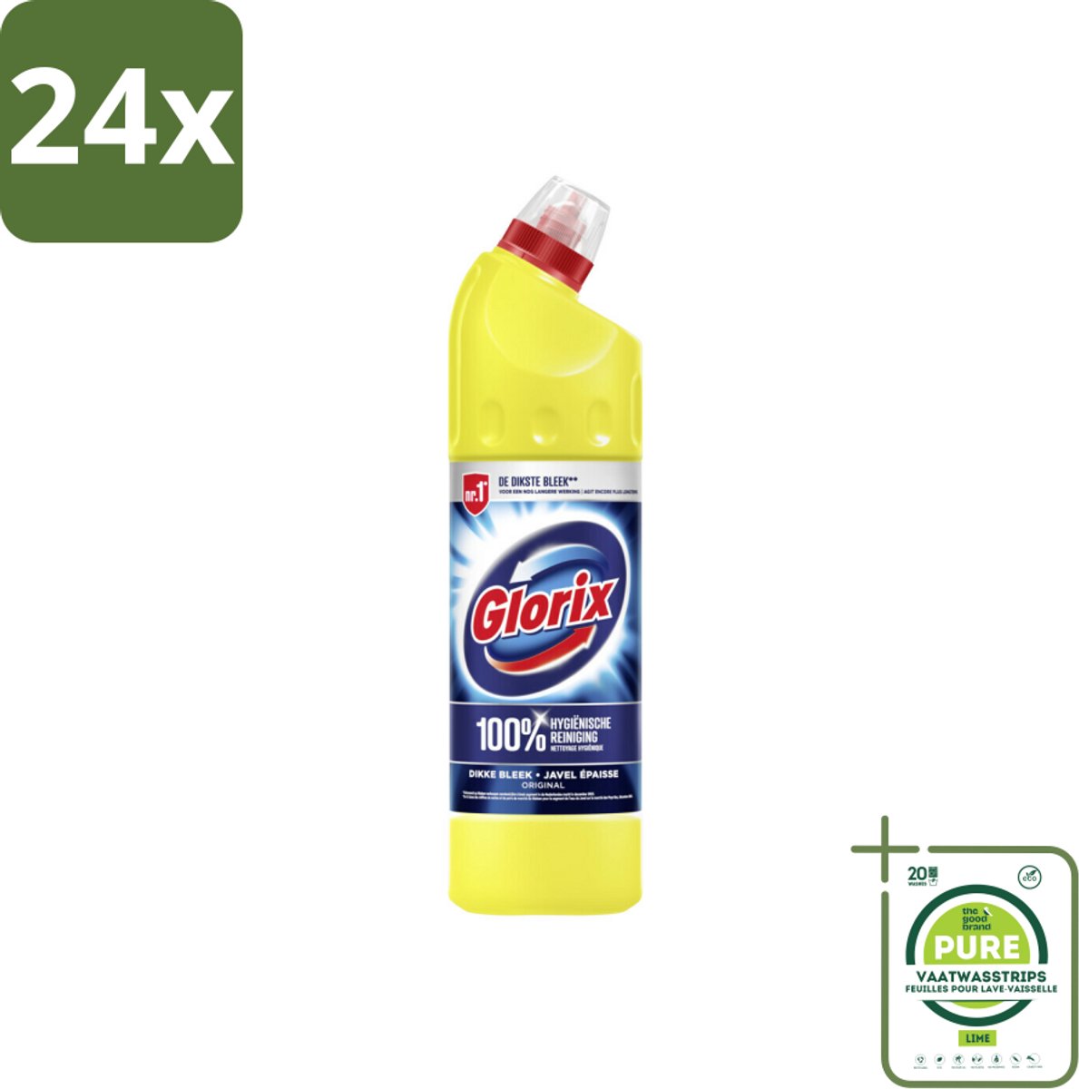 Glorix Original - Toiletreiniger - Dikke Bleek - Intensieve Reiniger - 750 ml - Voordeelverpakking - 24 stuks - Toilet schoonmaak - Toilet reiniger