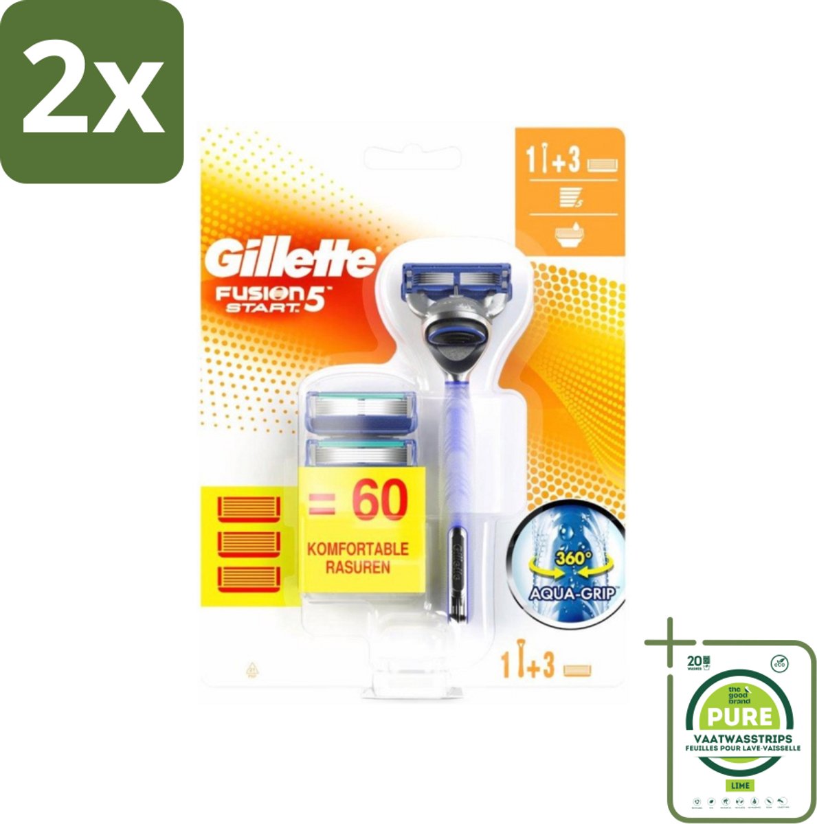 Gillette Fusion 5 - Scheermesje - Ergonomisch ontwerp - 2 Extra Navulmesjes - Voordeelverpakking - 2 stuks - Scheermesjes - Scheermes
