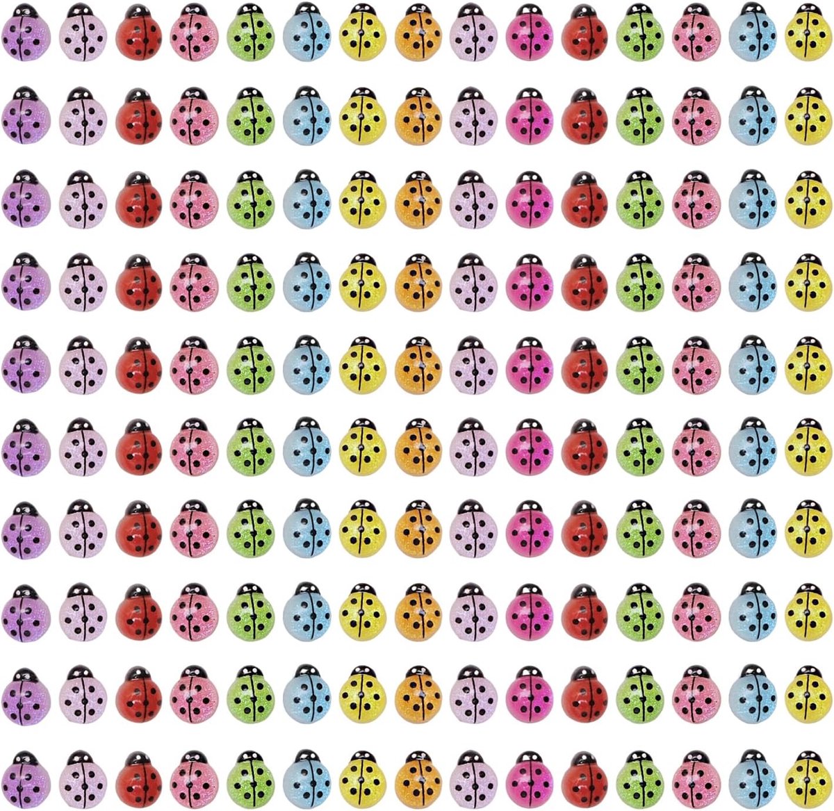 150 Mini Lieveheersbeestje Ornamenten, Creatieve Kleine Dier Decoraties, Leuke Hars Poppen, Diy Handwerk Accessoires - ShopVlot
