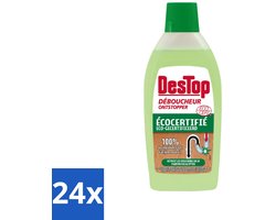 24 x DesTop - Onderhoud & Ontstop Leidingen - Biologische Ontstopper - Natuurlijke Ingrediënten - Eucalyptusgeur - 500 ml - Biologische Ontstopper - Ecologische Ontstopper - Natuurlijke Ontstopper - Leiding Ontstoppen - Verstoppingen Verwijderen