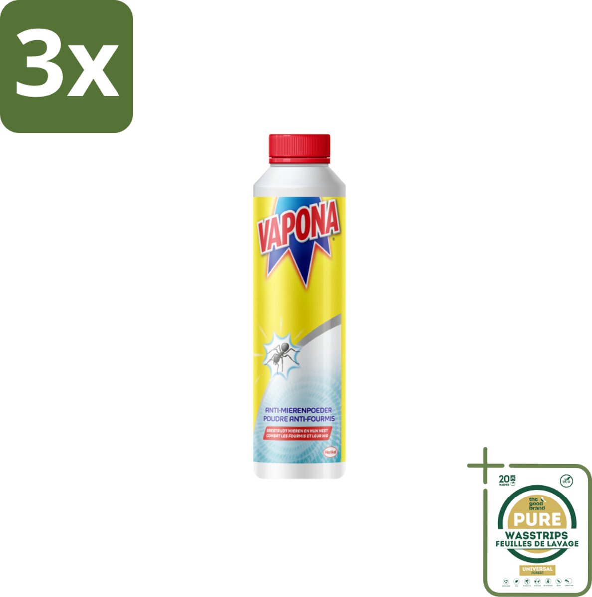 3 x Vapona Mierenpoeder 150 gr - Grootverpakking - Anti Mierenpoeder - Mierenbestrijding - Mierenbestrijding Buiten - Mierennest Bestrijding - Mierenpoeder 150g