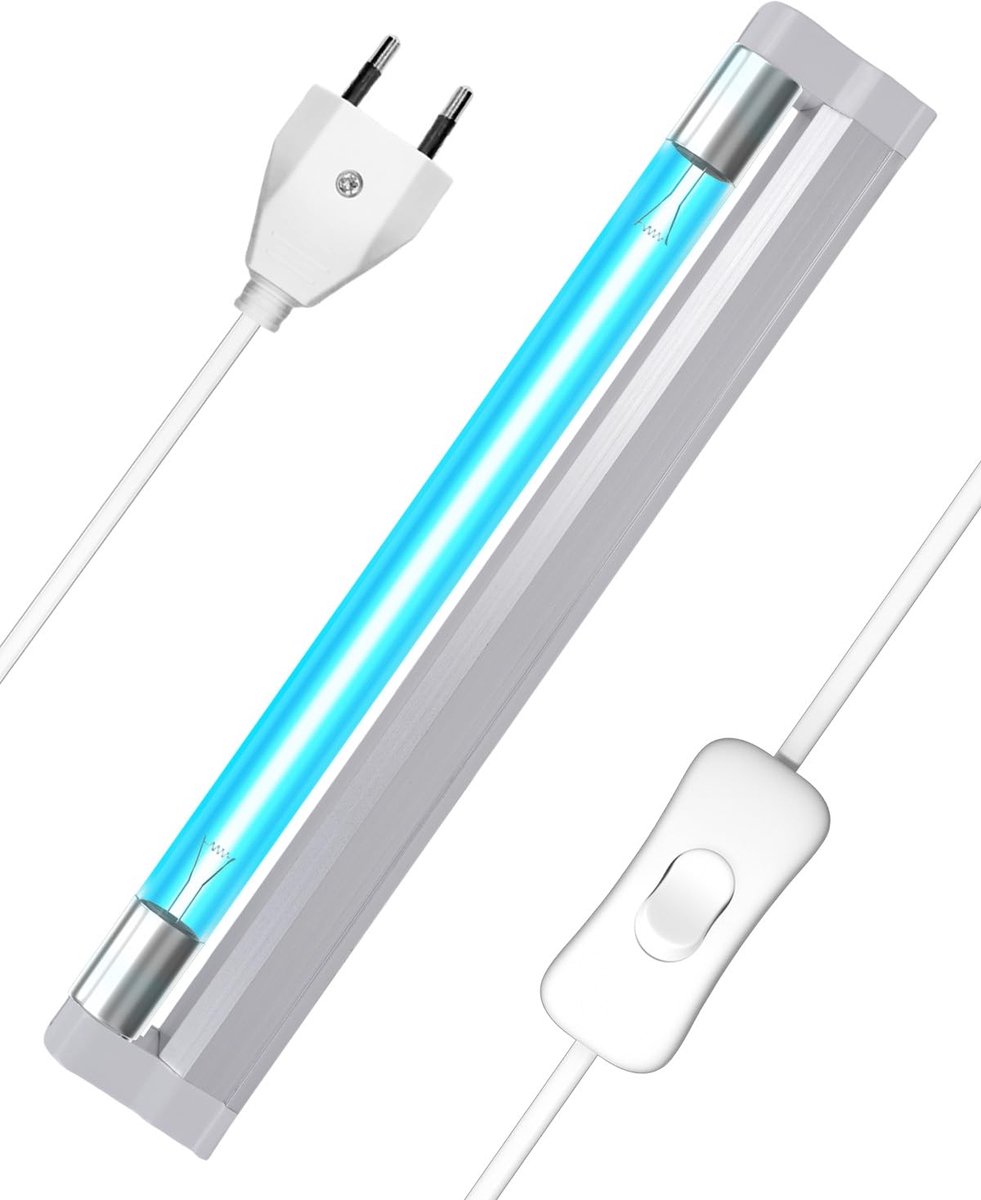 BrightArk 6W UV-lamp Germicide UVC Ultravioletlamp met snoer en stekker, UV-desinfectielamp Sterilisatie UVC 253,7 nm - ShopVlot