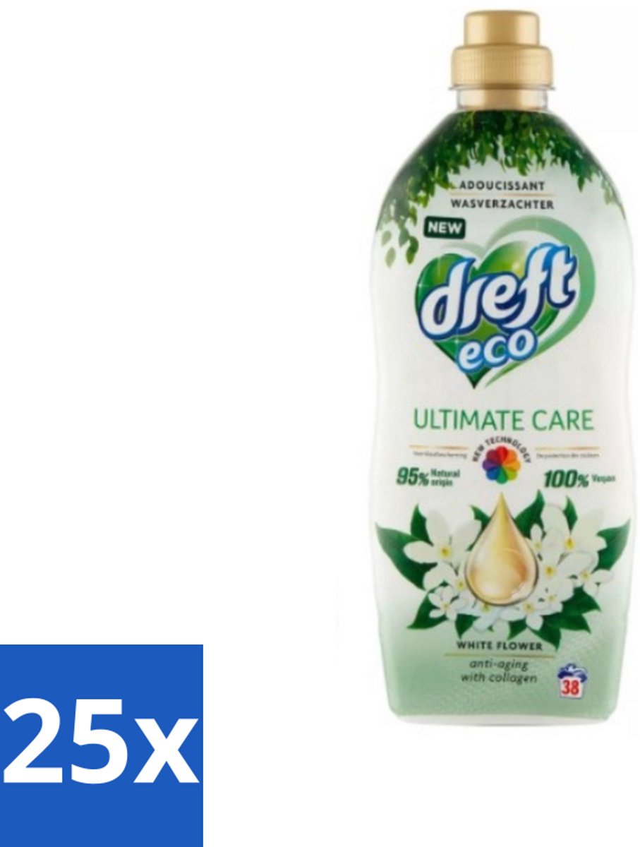 Dreft ECO - Wasverzachter - Gekleurde Was - Witte Bloem - Anti-Veroudering - 38 Wasbeurten - Bulkverpakking - 25 stuks