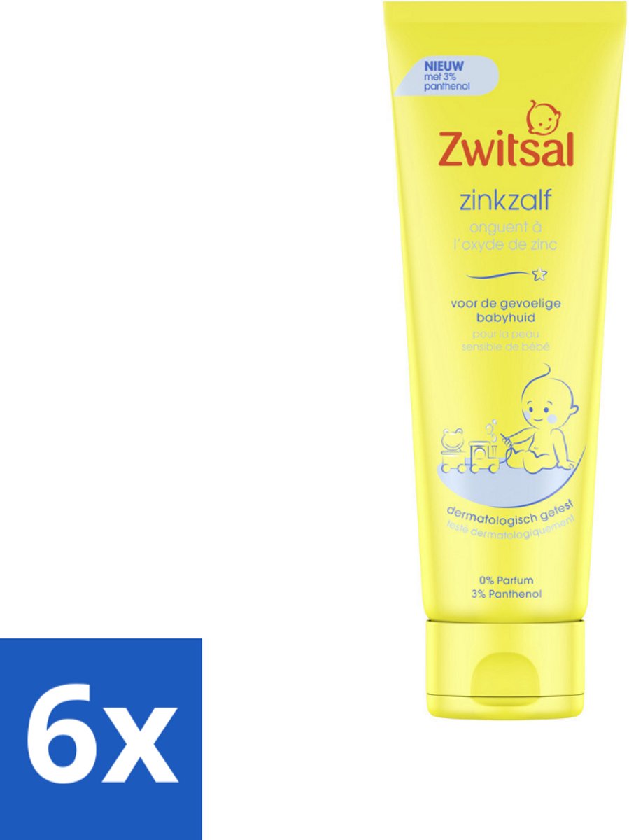 6 x Zwitsal 0% Parfum - Babyverzorging - Zinkzalf - Voor de Gevoelige Babyhuid - 100 ml - Babyhuid - Luieruitslag - Zinkzalf - Babyverzorging - Gevoelige Huid