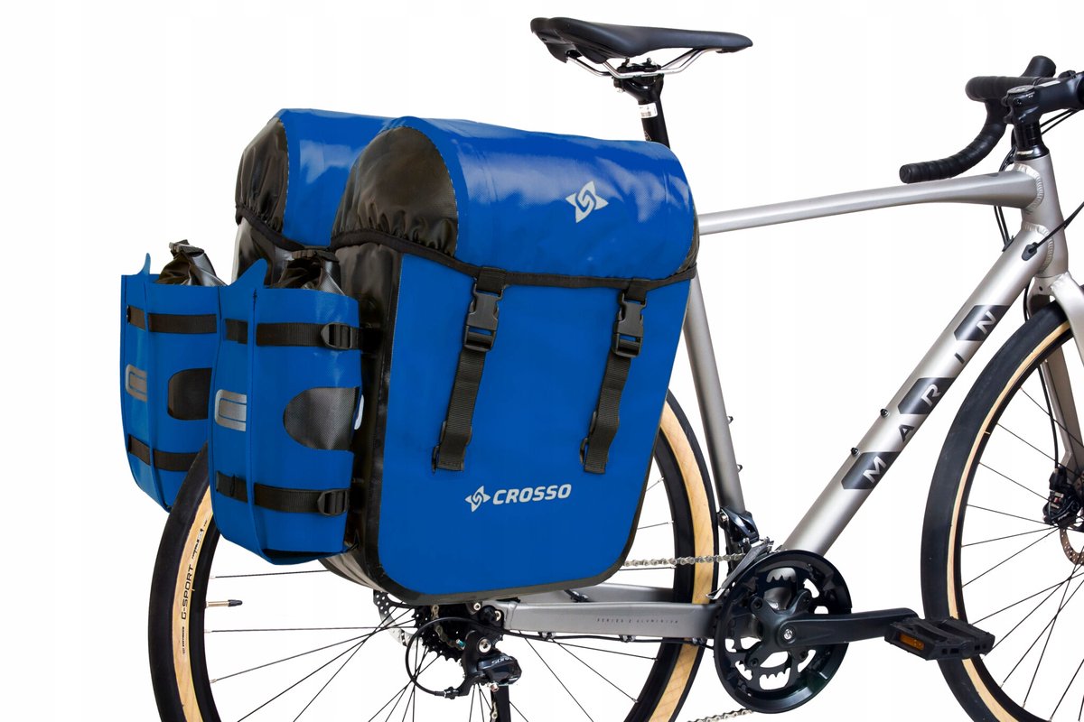 Merkloze Waterdichte Fietstassen Achterdrager Blauw 66L