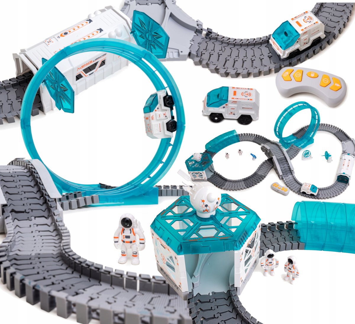 Merkloos Kosmisch Autobaan Speelgoed met Astronaut & Sterrenprojector