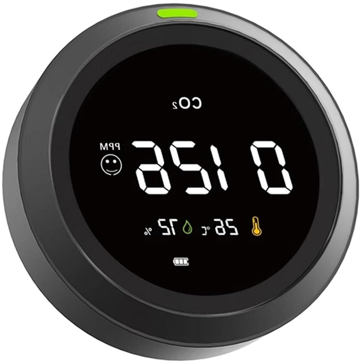 Luchtkwaliteit Monitor - CO2 Meter Sensor - Binnenklimaat Meten - Non-dispersive Infrarood - 400-5000ppm - Zwart