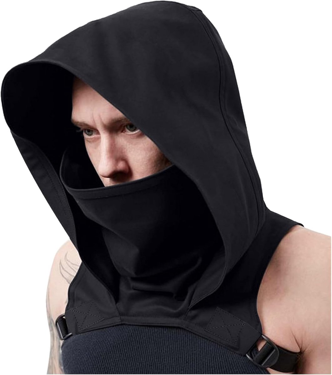 Cyberpunk Villain Gugel Hoody Sjaal en Cape voor Halloween, Cosplay en Verkleedpartijen