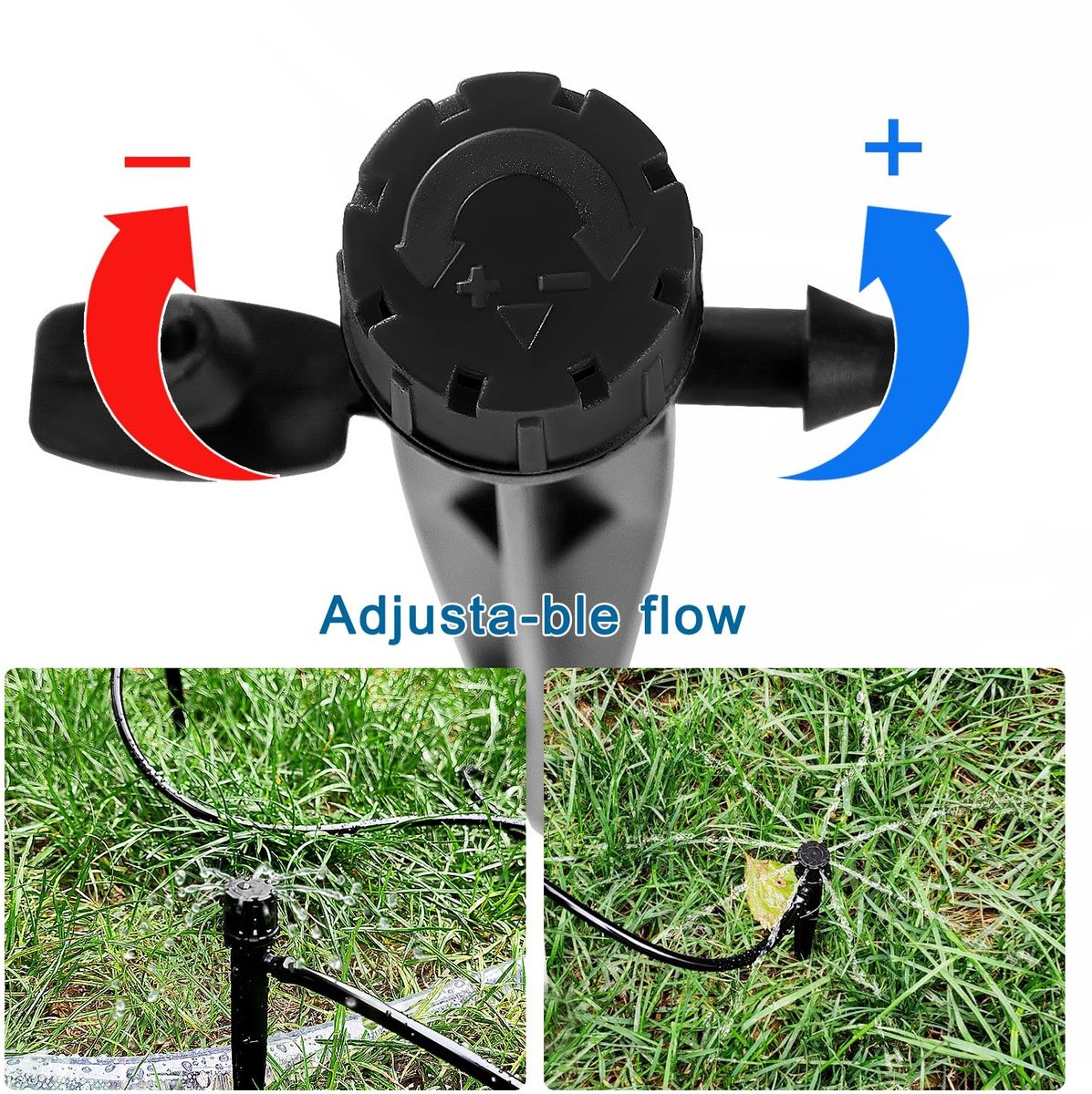 20 Stuks 360 Graden Verstelbare Irrigatie Druppelaar, Micro 8-Gat Stake Druppelaar voor 4/7mm Tuinslang Irrigatiesysteem, Waterdoorvoer Emitter voor Tuinonderhoud
