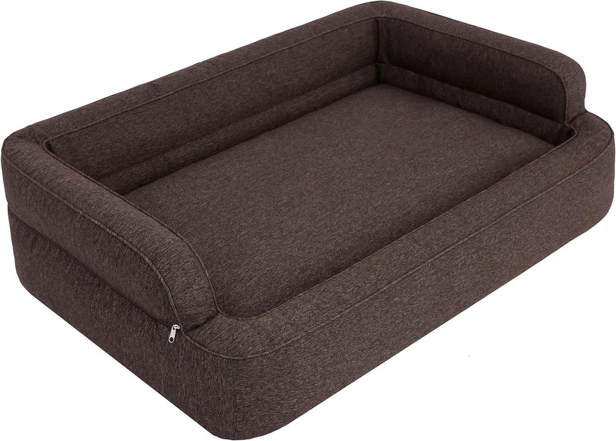 Hondenbank - Huisdierbed - Ontspannen slapen - Afneembare hoes - XXL 117 x 79 cm - Bruin