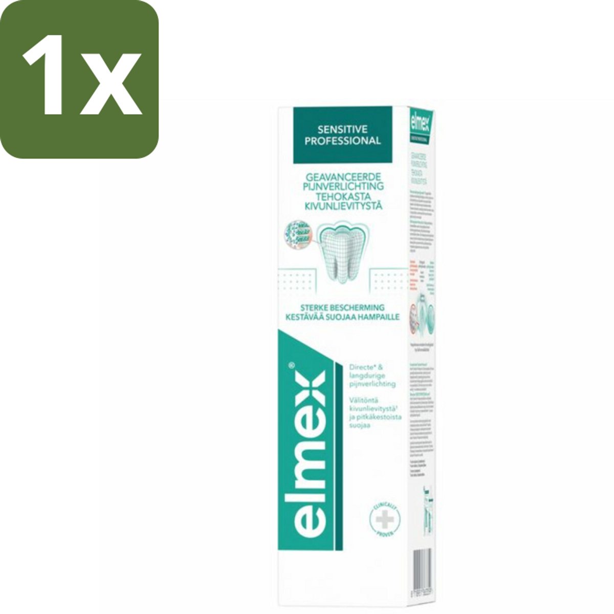1 x Elmex Tandpasta Sensitive Professional 75 ml - Gevoelige Tanden - Tandgevoeligheid - Tandpasta - Pro-Argin - Tandhalscariës