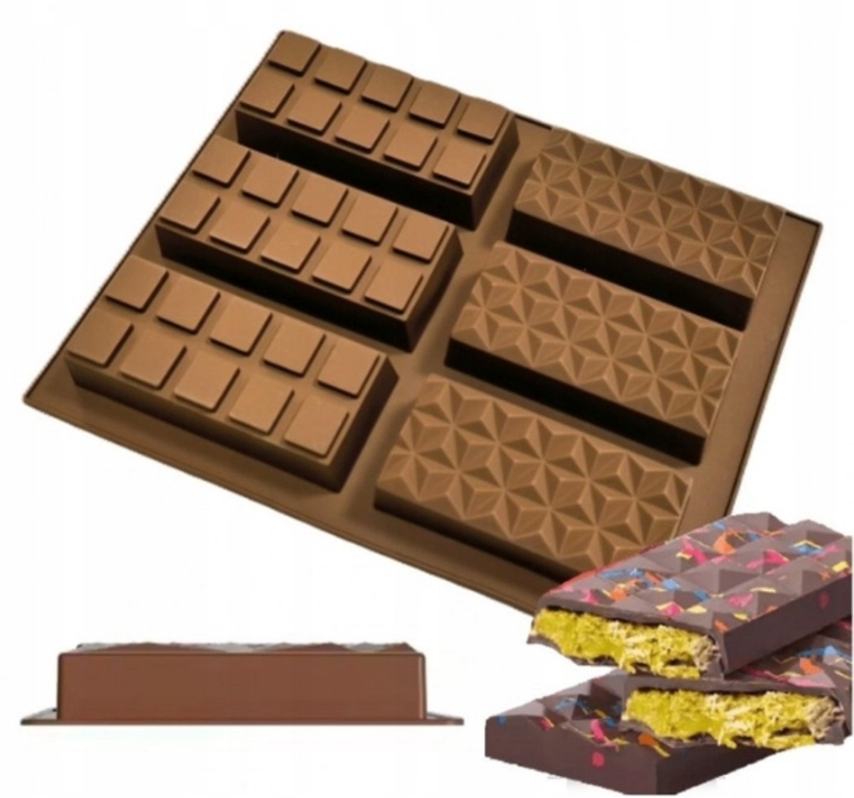 Siliconen Chocoladevorm Dubbel Diep voor Luxe Chocoladerepen