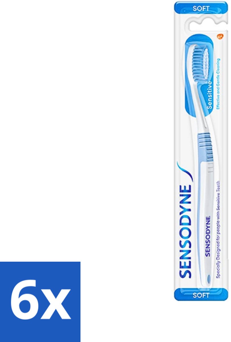 6 x Sensodyne - Tandenborstel - Soft - Voor Gevoelige Tanden - 1 Tandenborstel - Gevoelige Tanden - Zachte Tandenborstel - Tandvleesbescherming - Tandborstel Voor Gevoelige Tanden - Duoflex Nek