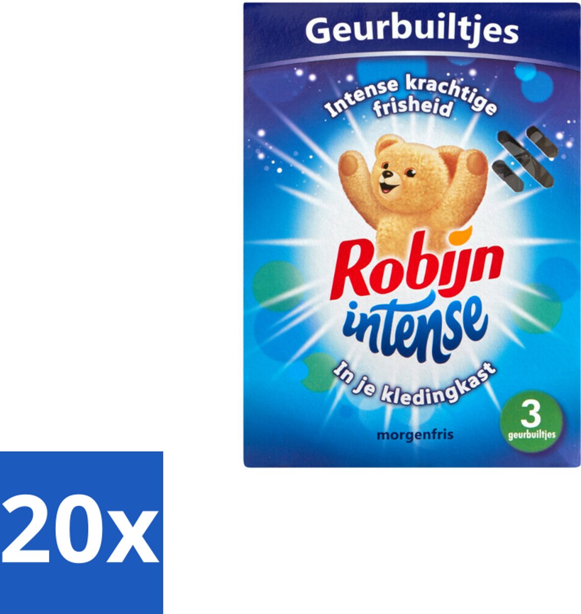 20 x Robijn Geurbuiltjes Intense 3 stuks per verpakking - Geur In Kleding - Langdurige Geur - Frisse Geur - Geurbuiltjes - Kledingkast Geur