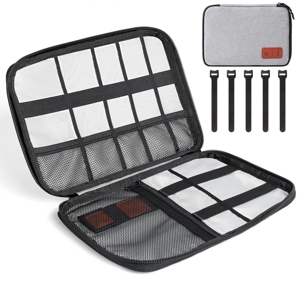 Cozary Kabelopbergtas, elektronische tas, reiskabeltas, draagbare elektronische accessoires organizer voor harde - ShopVlot