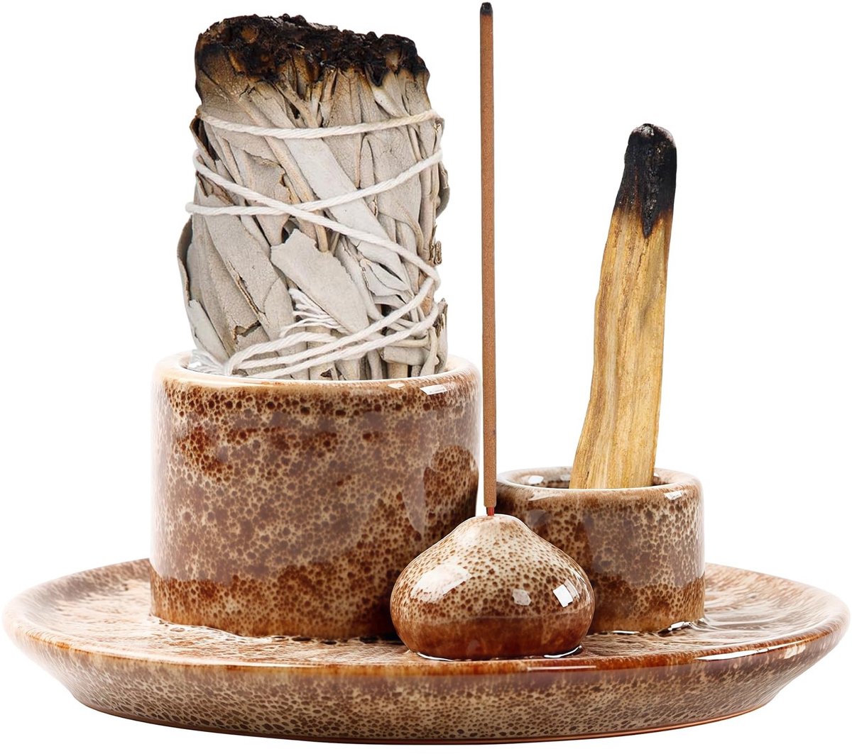 Elzusha - 4-in-1 Incense Stick Houder met Asopvangbak