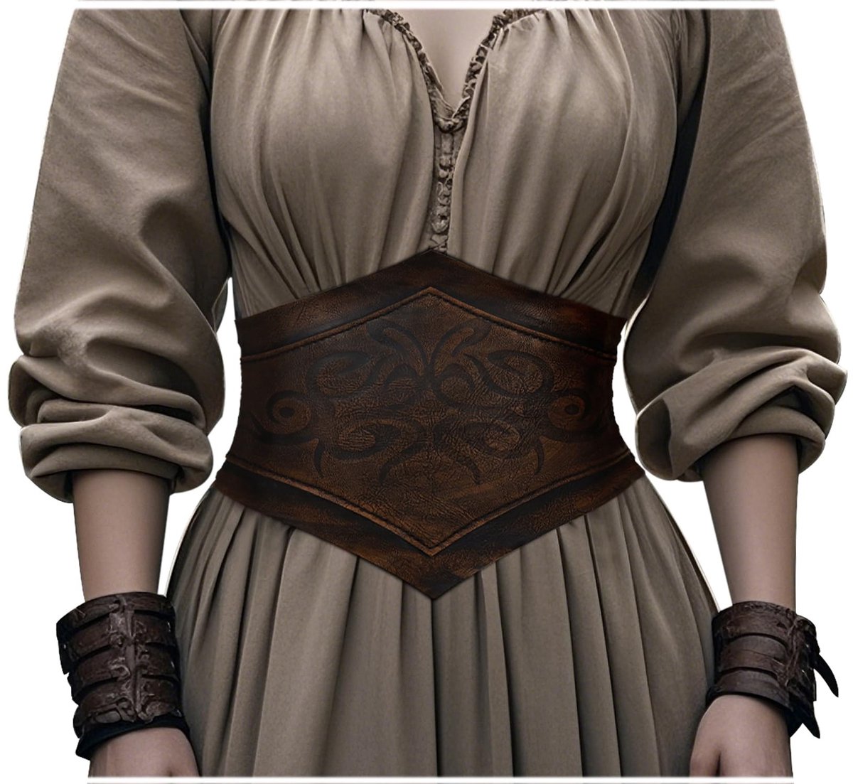 Elzusha - Dames Viking Lederen Korset Riem - Middeleeuwse Stijl voor Halloween