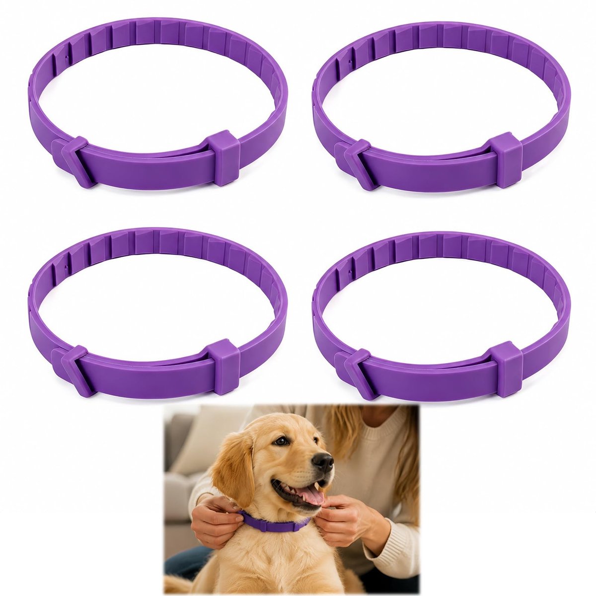 Elzusha - Kalmerende Halsband voor Katten en Honden, 4 Stuks