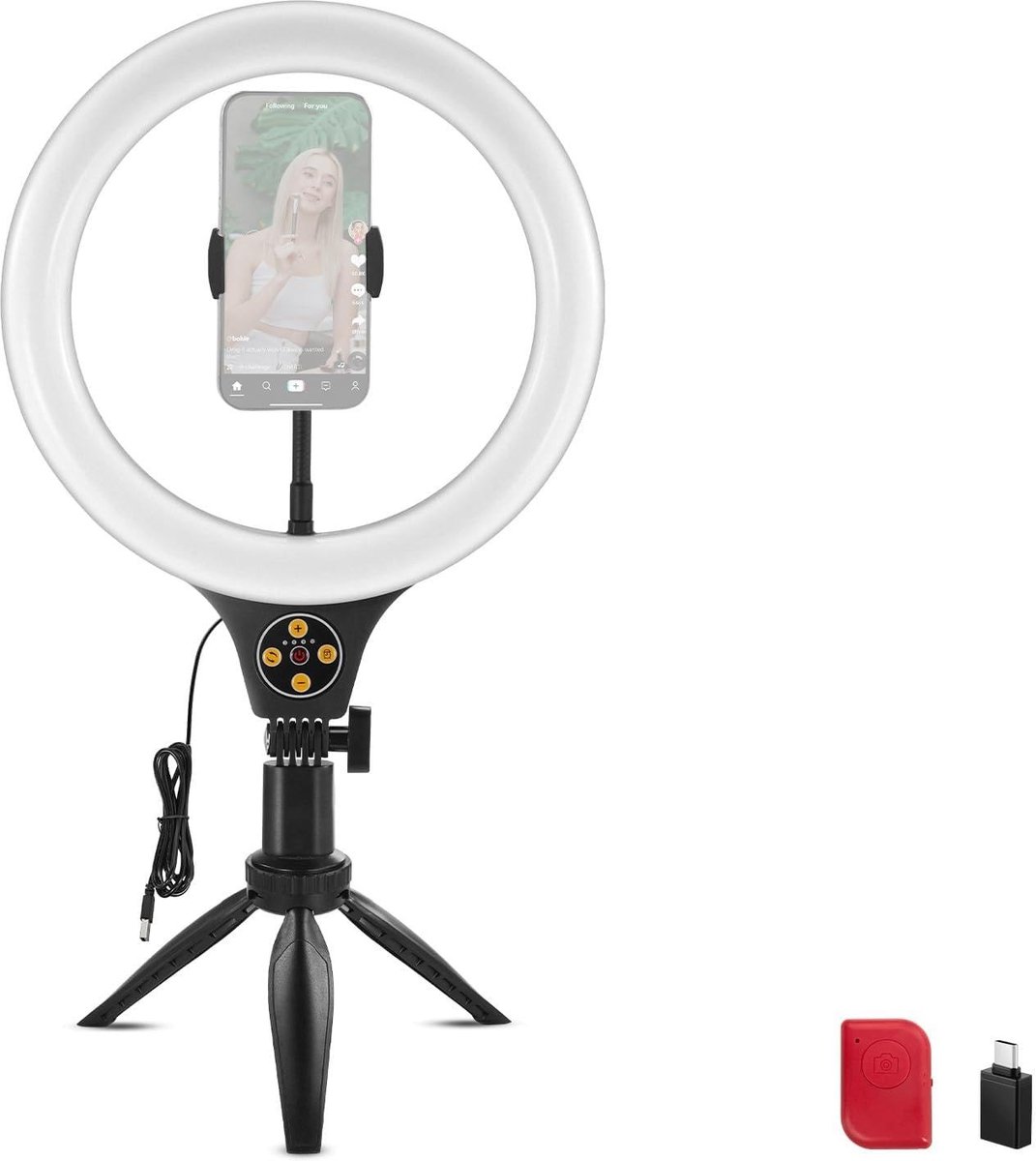 Elzusha - 26.7 cm Ringlicht met Statief en Telefoonhouder
