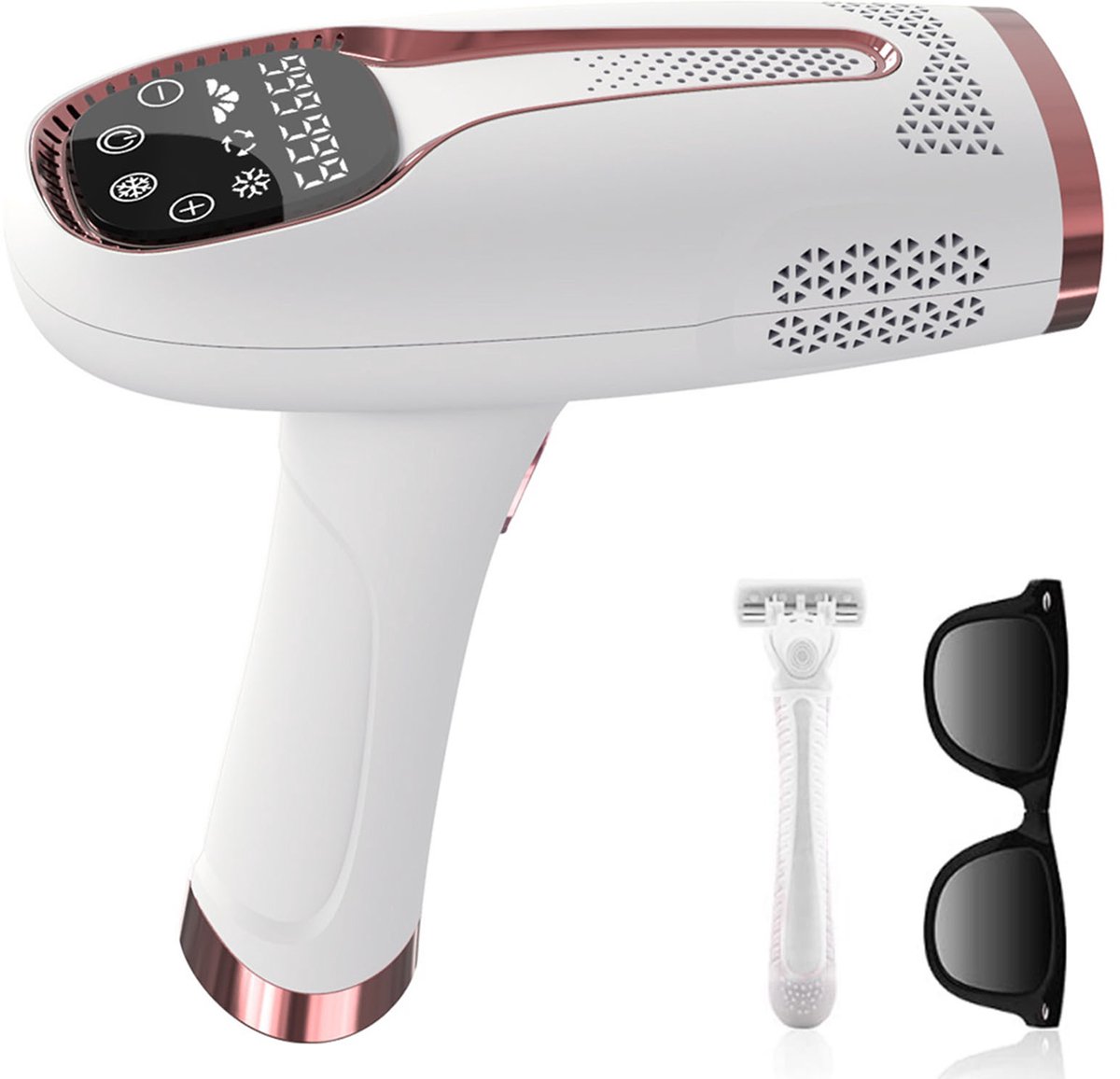 REDOM - IPL Ontharingsapparaat - IPL Ontharing - IPL Haarverwijderaar Voor Lichaamsverzorging - 5 Intensiteitsstanden - LCD Touchscreen - IJstherapie - Voor Ontharen Thuis - Wit
