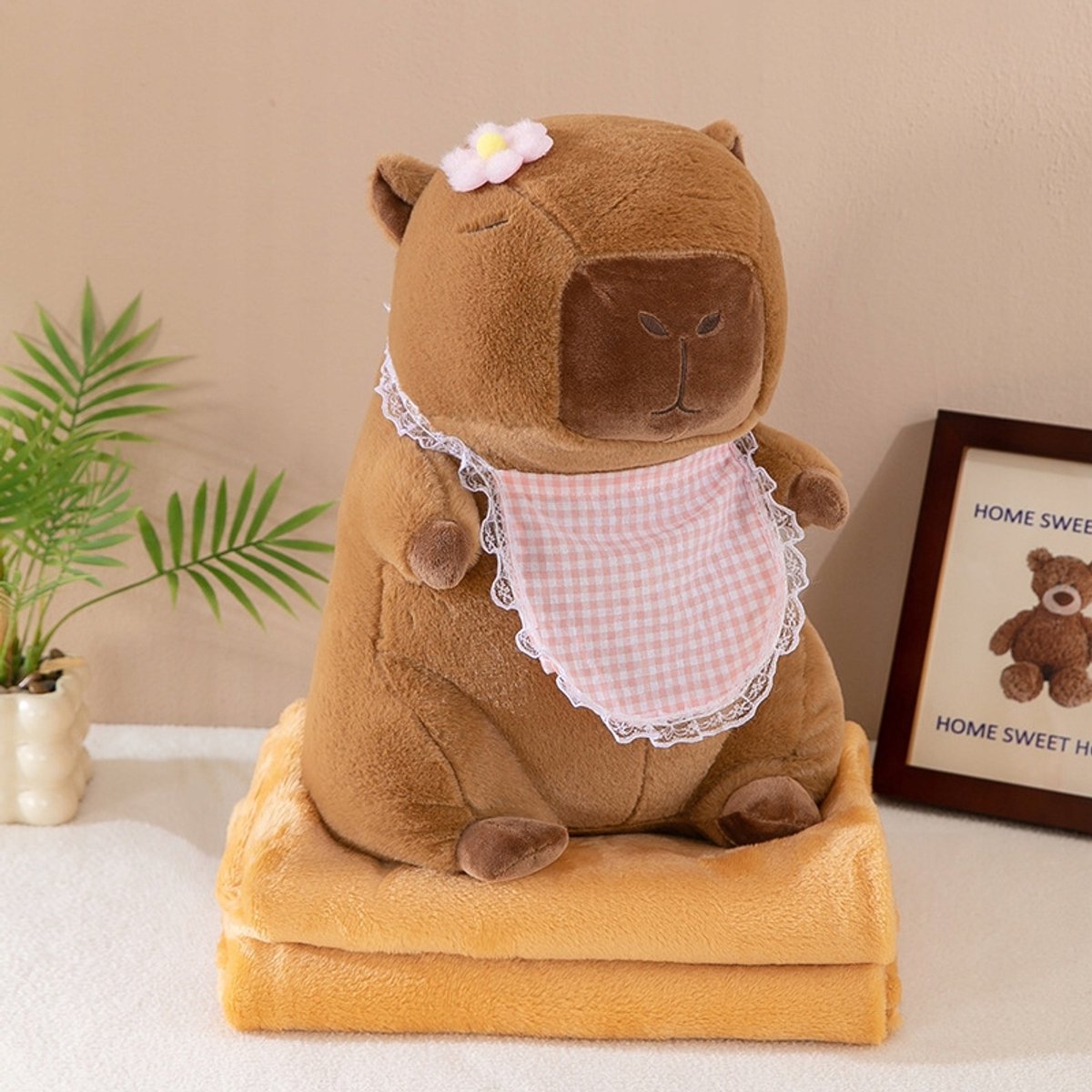 Knuffel Kapibara met Dekentje 3-in-1 - Zacht Bruin