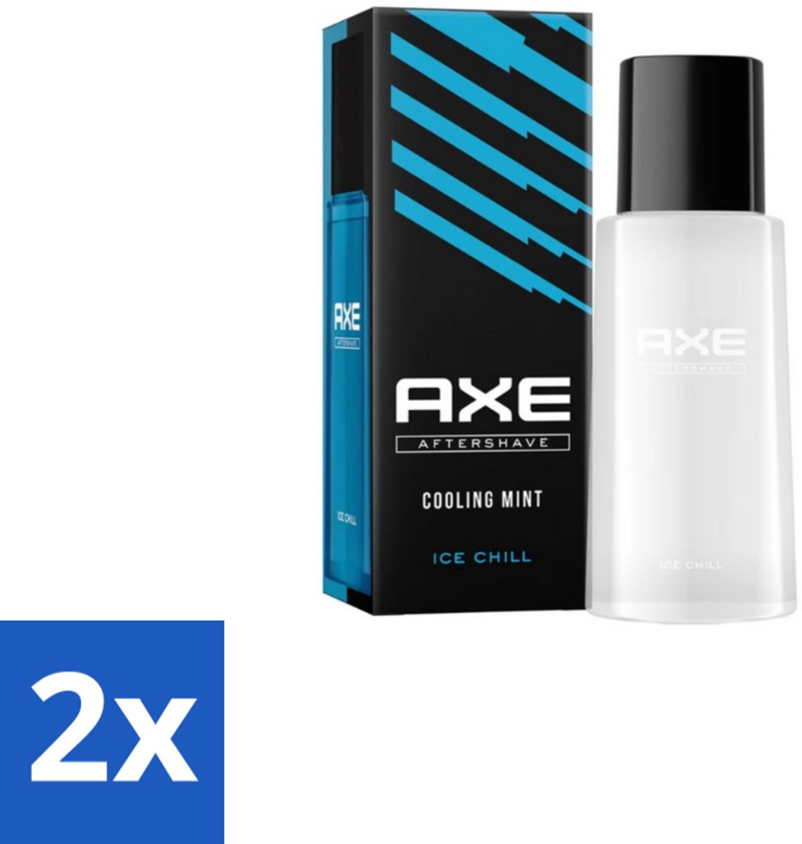 2 x Axe – Aftershave – Ice Chill – Cooling Mint – 100 ml - Aftershave - Verkoeling - Huidverzorging - Scheren - Frisheid
