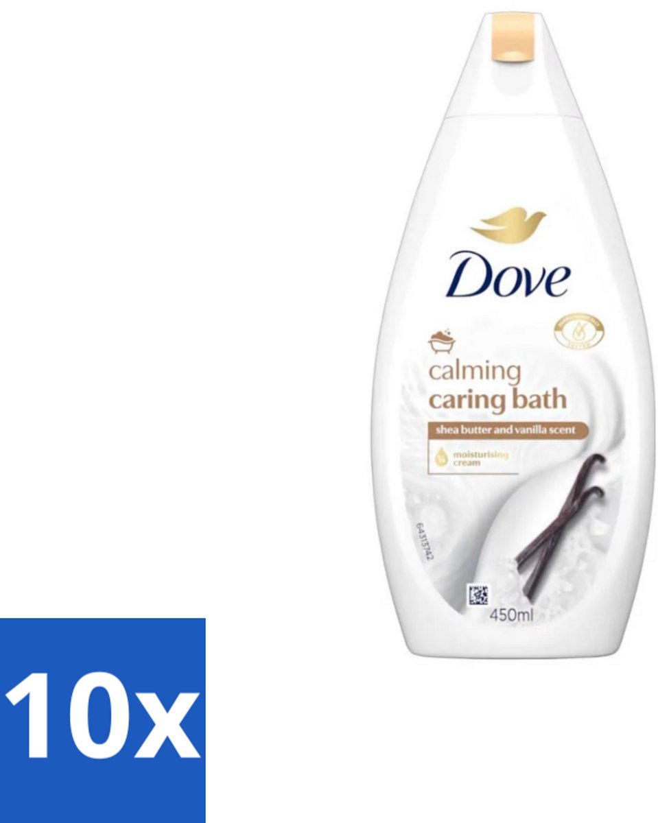 Dove – Badcrème – Sheaboter & Vanille – 450 ml - Bulkverpakking - 10 stuks