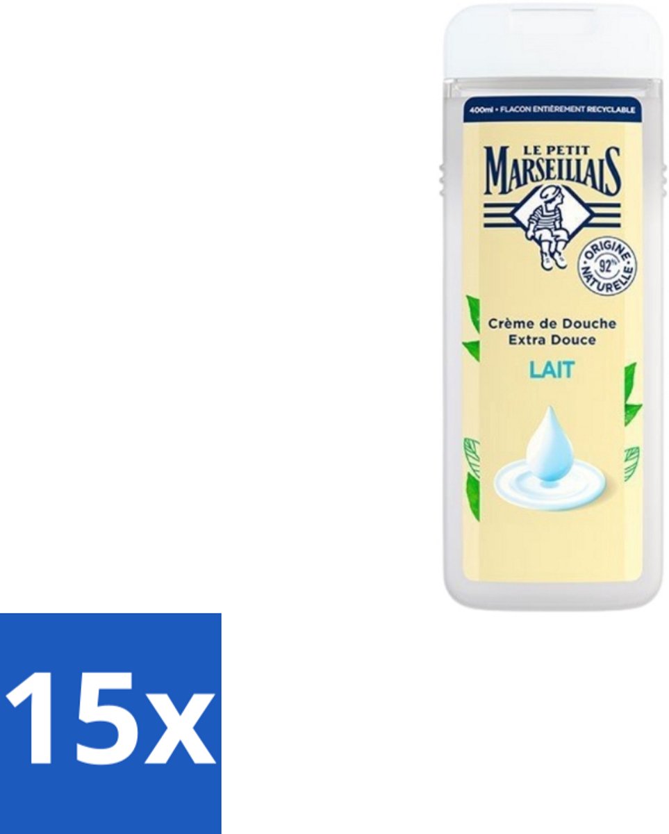 Le Petit Marseillais – Douchecrème – Lait – 400 ml - Bulkverpakking - 15 stuks