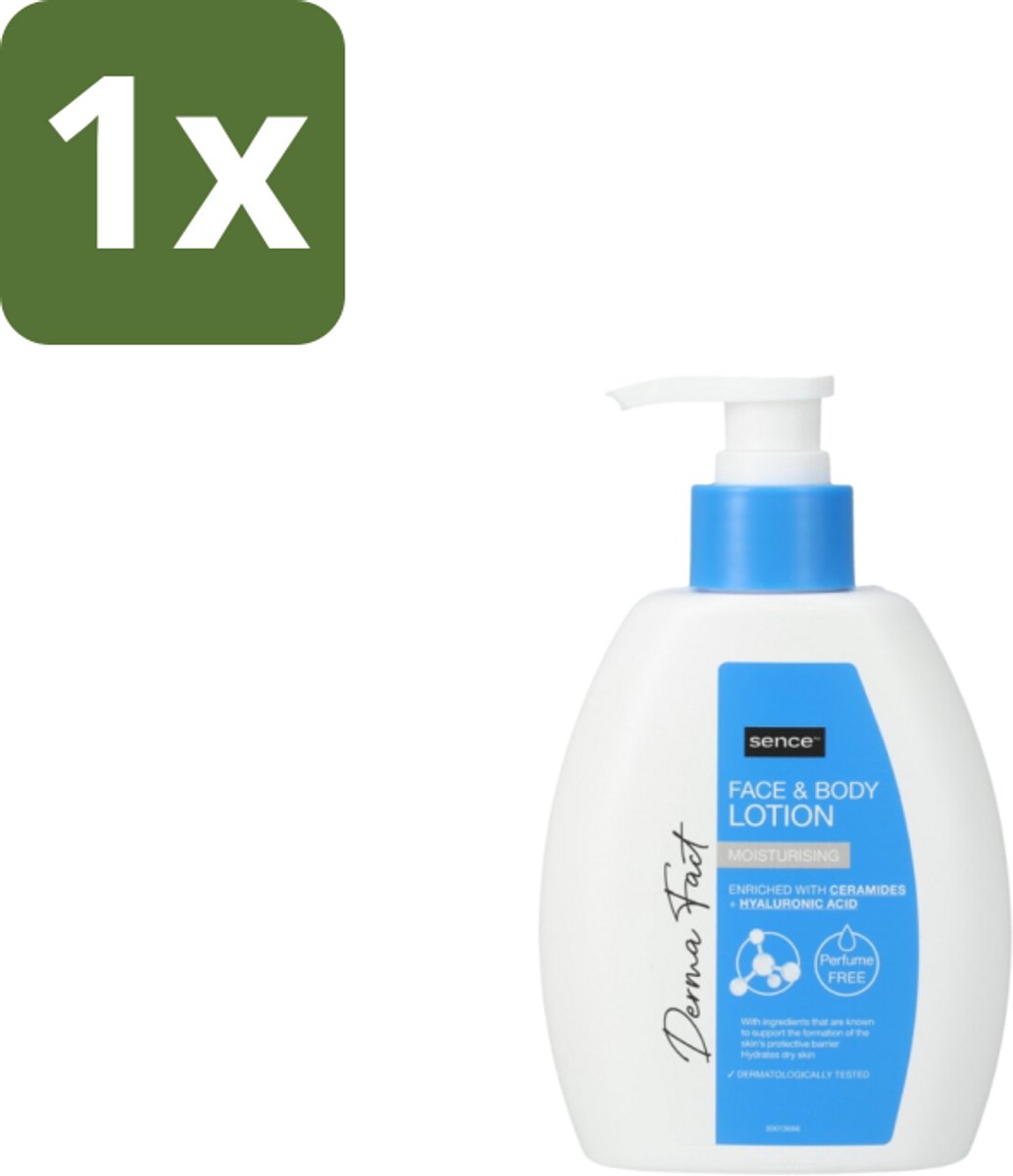 1 x Sence Face & Body Lotion Derma Moisturising 250 ml - Huidverzorging - Huidbarrière - Ceramiden - Hyaluronzuur - Intensieve Hydratatie