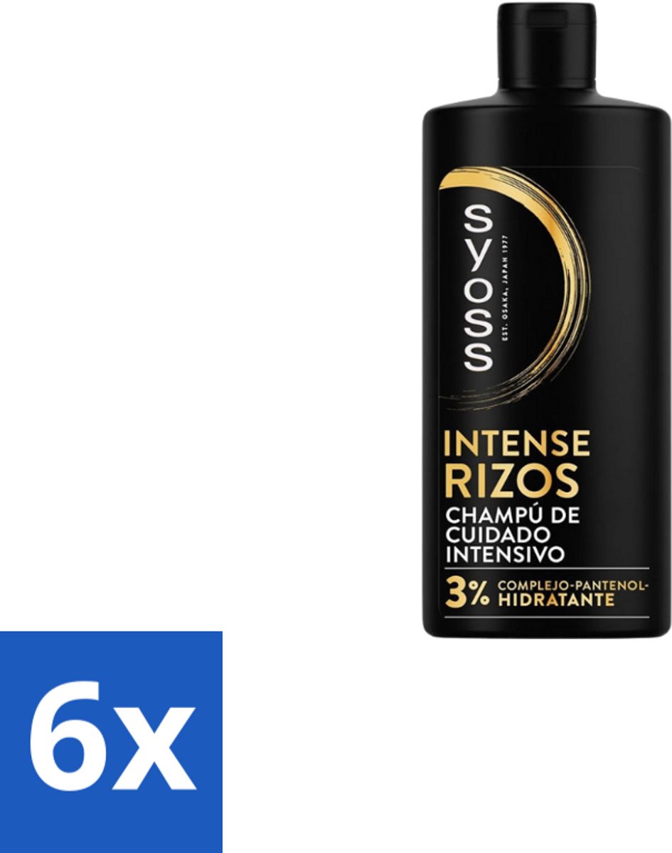 6 x Syoss – Shampoo – Rizos Pro – 440 ml - Krullend Haar - Golvend Haar - Pluizig Haar - Haar Verzorging - Salonkwaliteit