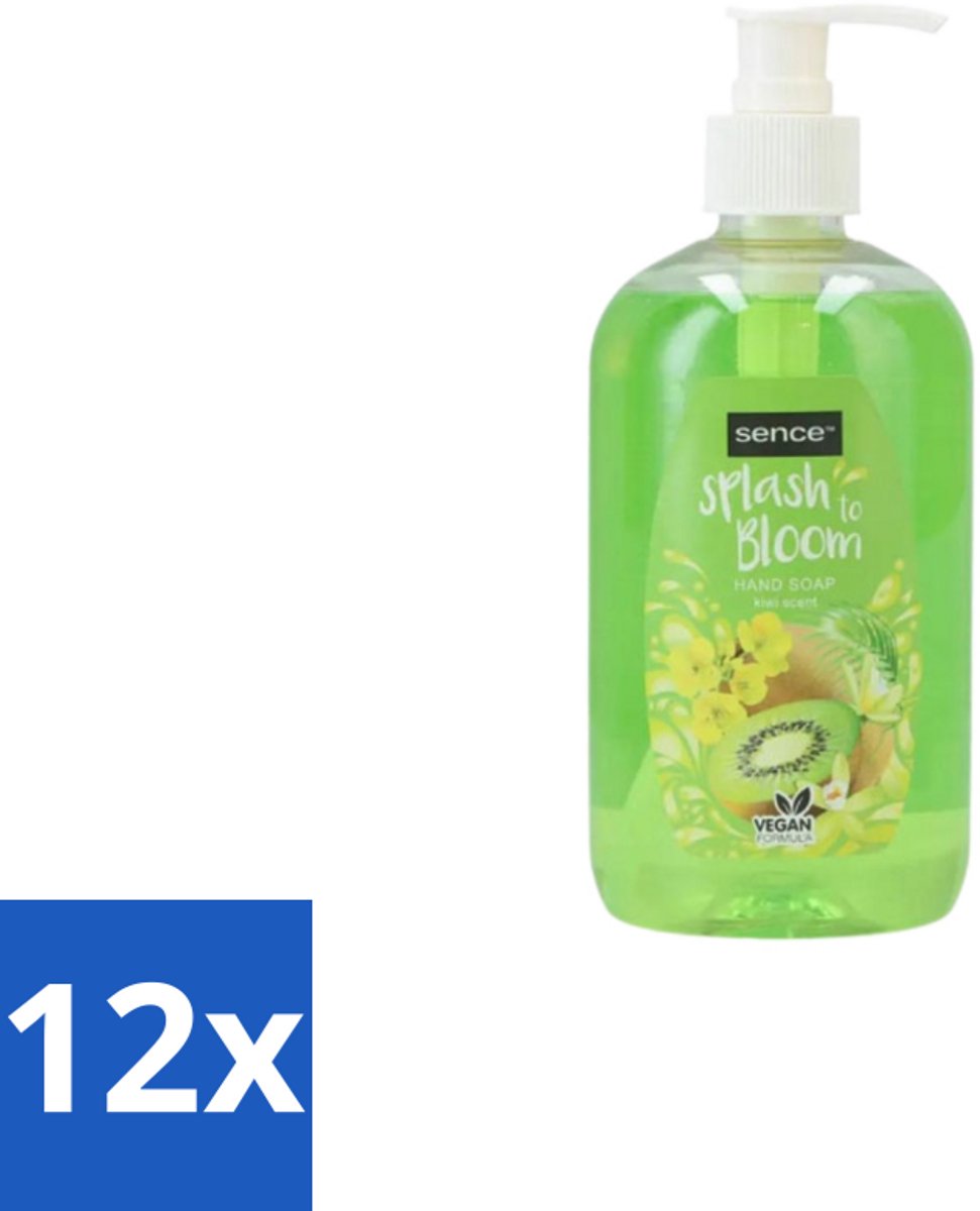12 x Sence – Handzeep – Splash To Bloom Kiwi – 500 ml - Handzeep - Handen Reinigen - Handen Hydrateren - Kiwi Geur - Natuurlijke Handzeep