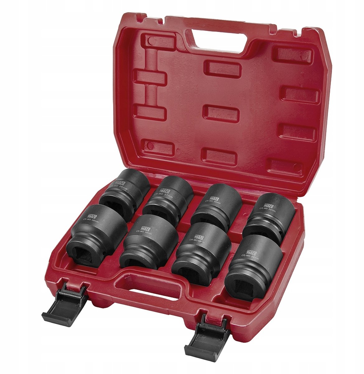 8-delige slagdoppen set 3/4" 26-38 mm, zwart