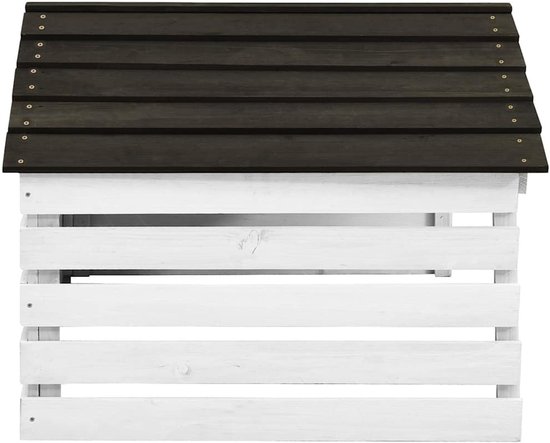 vidaXL - Overkapping - voor - grasmaaier - 78x74x54 - cm - vurenhout - zwart - en - wit van VidaXL — afbeelding 4