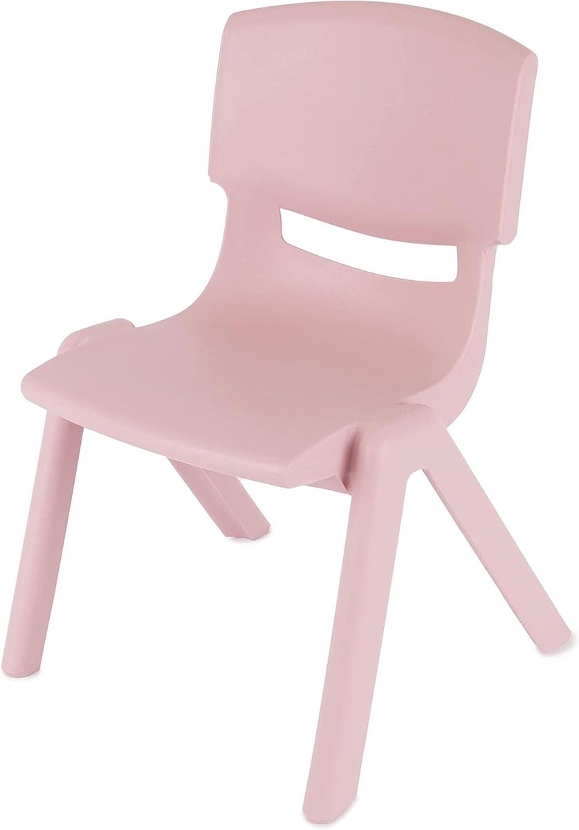 Kunststof stoel - Kinderstoel stapelbaar - Spelen en knutselen - Ergonomisch gevormd - 36 x 34 x 51 cm - Roze