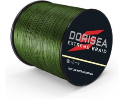 DORISEA Extreme Braid 100% PE, gevlochten vislijn, 300 m, 2,7-136 kg test (Legergroen, 13,6 kg/0,26 mm) - ShopVlot