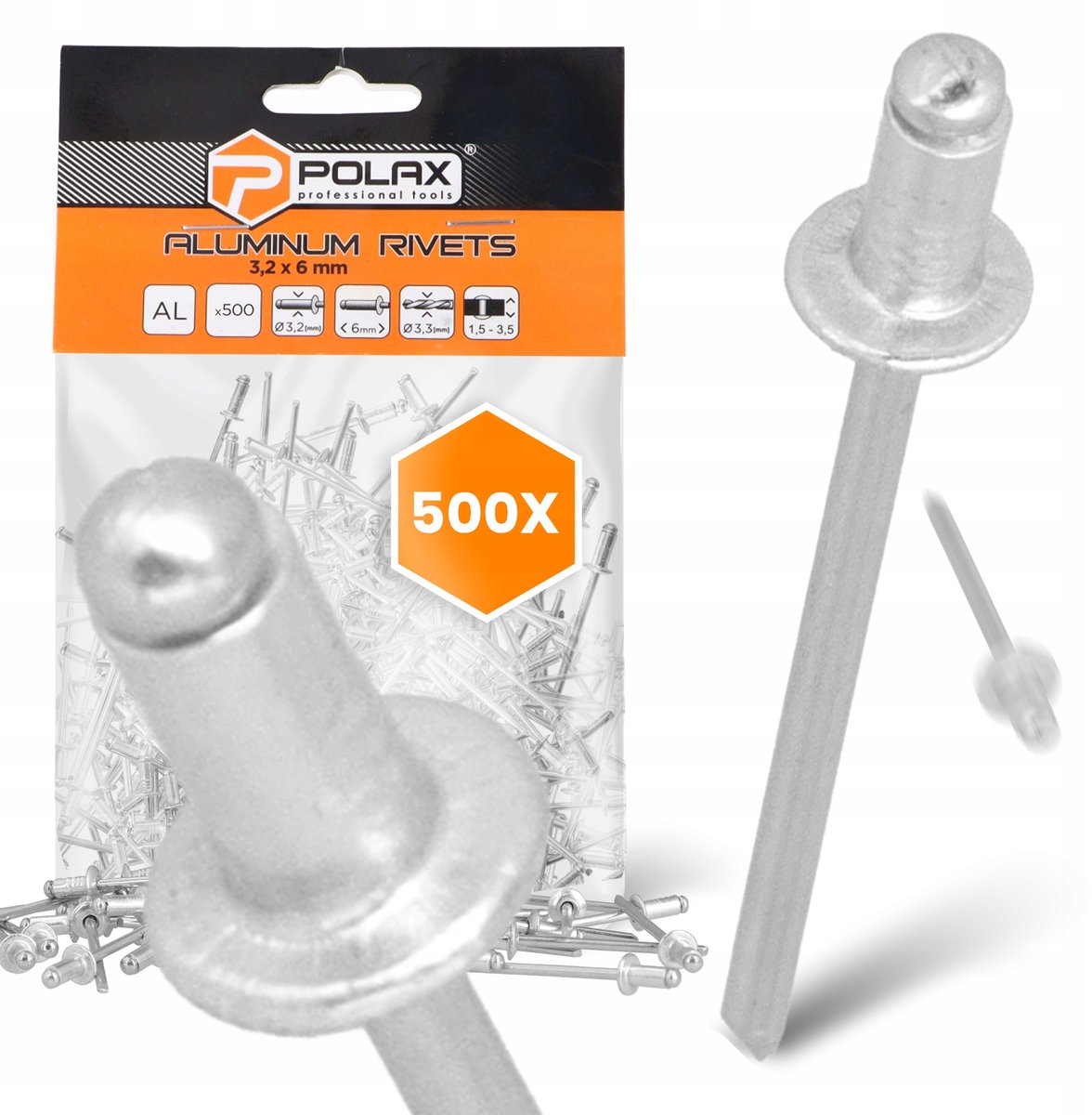 500x Aluminium Blindklinknagels 3,2x6 mm Verzinkt - Sterk & Duurzaam
