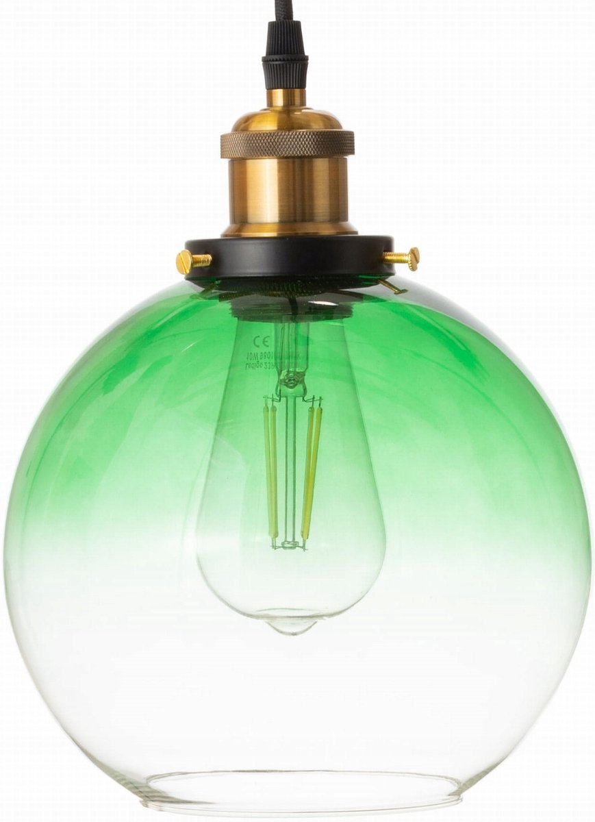 Hanglamp Glazen Bol Ombre Groen