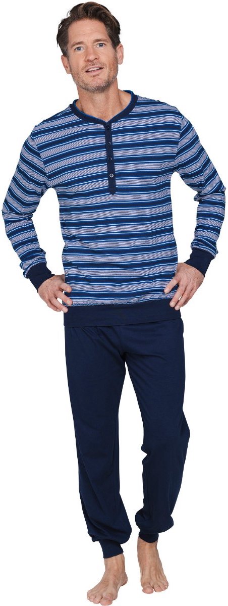 Katoenen heren pyjama donkerblauw Pastunette-S Blauw man S